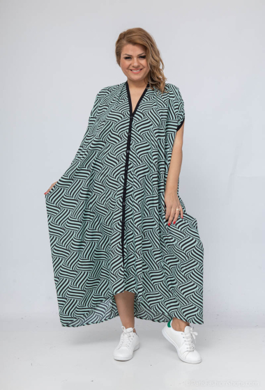 Großhändler World Fashion - GT-Kimonokleid mit kleinen Ärmeln – Streifendruck