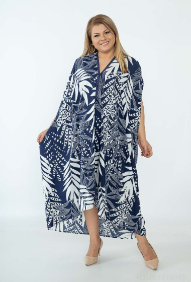 Mayorista World Fashion - Vestido kimono GT con mangas pequeñas - Estampado tropical