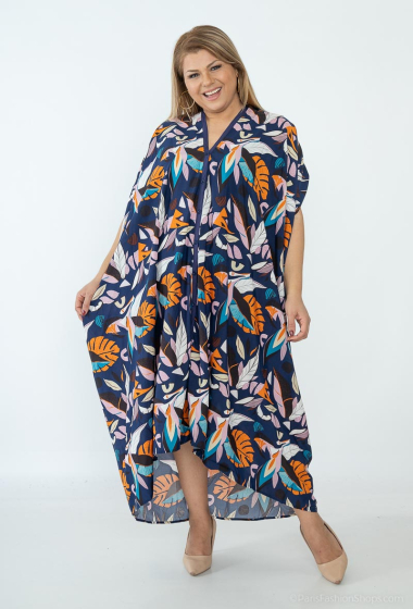 Mayorista World Fashion - Vestido kimono GT con mangas pequeñas - Estampado tropical