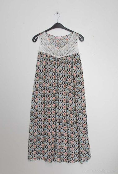 Wholesaler World Fashion - GT sleeveless long lace dress - Printed