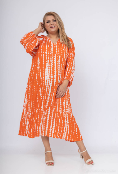 Wholesaler World Fashion - GT long dress 3/4 sleeves - Printed