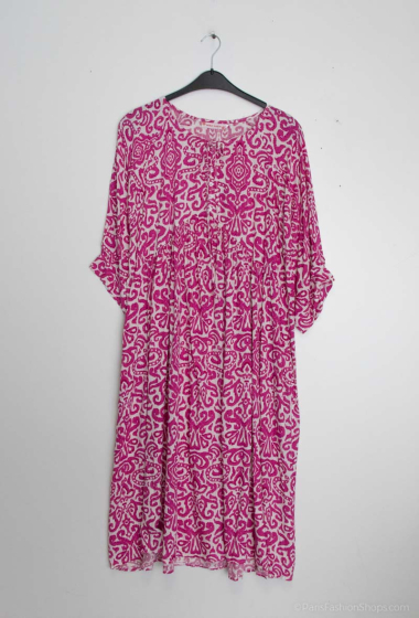 Wholesaler World Fashion - GT long dress 3/4 sleeves - Printed
