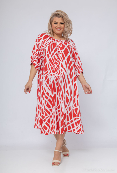 Wholesaler World Fashion - GT short-sleeved long dress - Stripe print