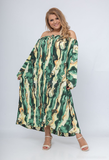 Wholesaler World Fashion - GT long sleeve long dress - Printed