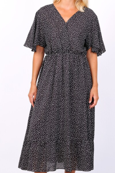 Wholesaler World Fashion - Flowy & casual GT dress with short sleeves - Little heart print