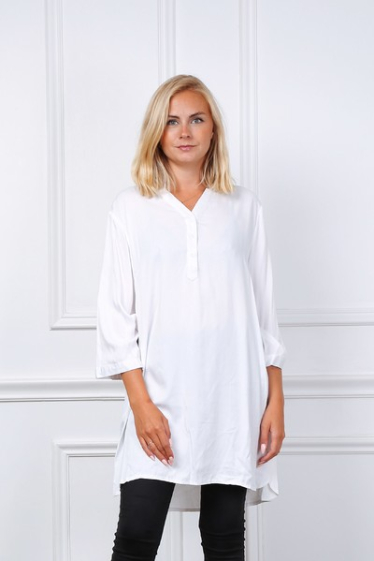 Wholesaler World Fashion - Fluid & casual tunic GT 3/4 sleeves - Plain