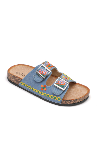 Wholesaler JOIA PARIS - EMBROIDERED MULES WITH DOUBLE BUCKLE SS-240