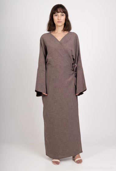 Wholesaler X TO MAX - Linen effect wraparound abaya dress