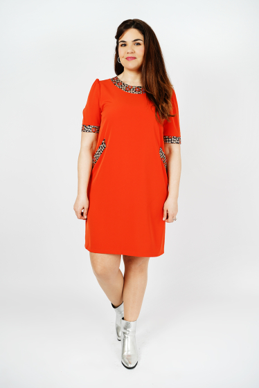 Grossiste You Udress Size+ - ROBE CORAIL COUPE DROITE FLUIDE