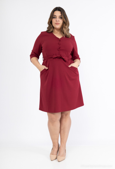 Wholesaler You Udress Size+ - Straight cut dress with 3/4 sleeves