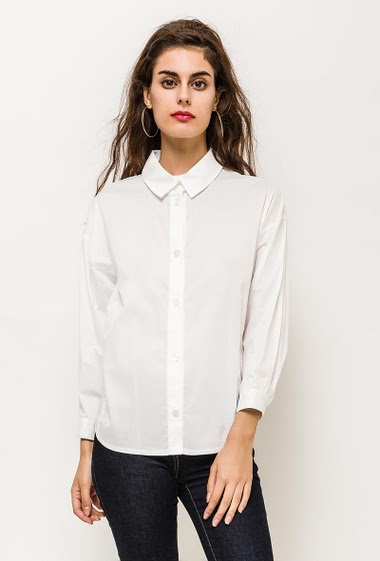 Wholesaler YOURS Paris - Cotton shirt with split back