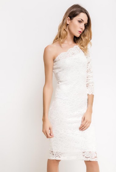 Wholesaler YOURS Paris - One shoulder lace dress