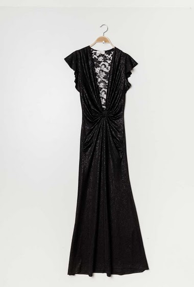 Wholesaler YOURS Paris - Maxi dress with plunge neckline