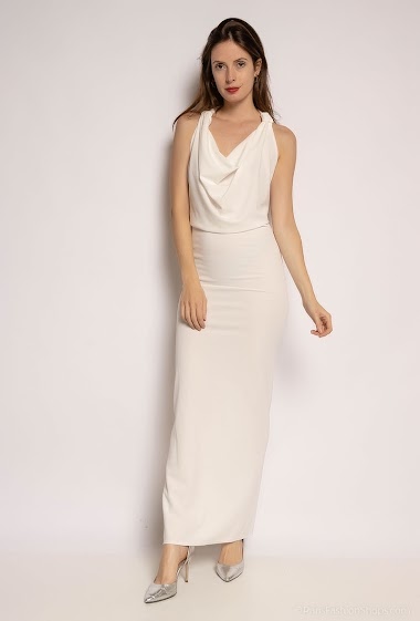 Großhändler YOURS Paris - Long backless dress with cowl neck