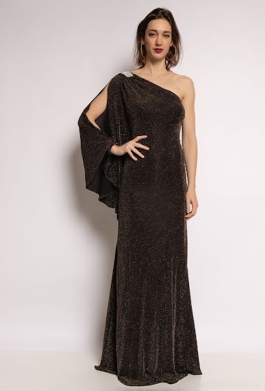 Wholesaler YOURS Paris - Long sequined gala dress with strass