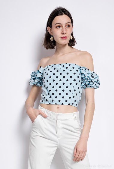 Wholesaler Yu&Me - Crop spotted blouse