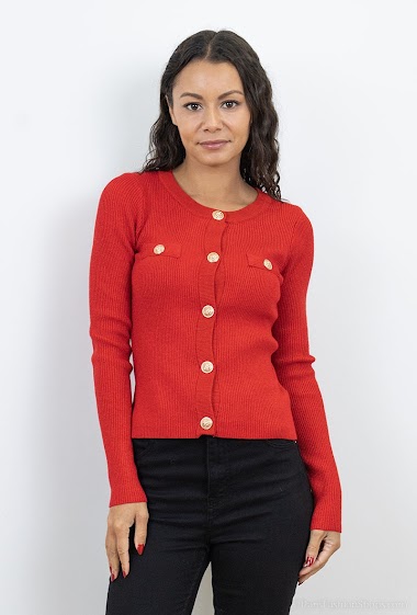 Wholesaler Yu&Me - Buttoned ribbed knit cardigan