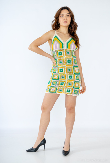 Wholesaler Yu&Me - Short sleeveless patchwork dress