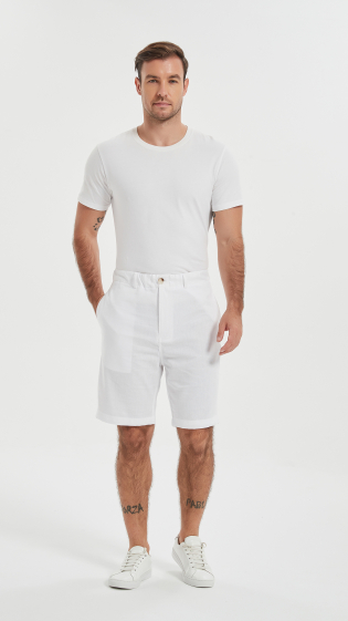 Wholesaler Yves Enzo - Linen bermuda trouser adjusted fit
