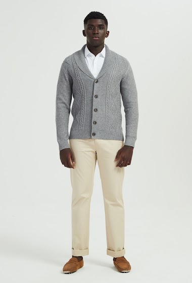Wholesaler Yves Enzo - Cardigan cable knit jumper