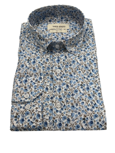 Wholesaler Yves Enzo - Patterned cotton voile shirt VOI-T32