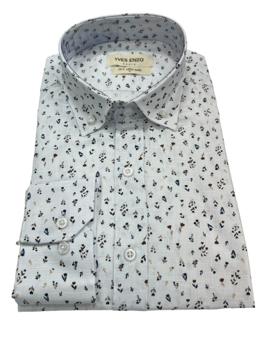 Großhändler Yves Enzo - Gemustertes Schleierhemd aus Baumwolle VOI-T36