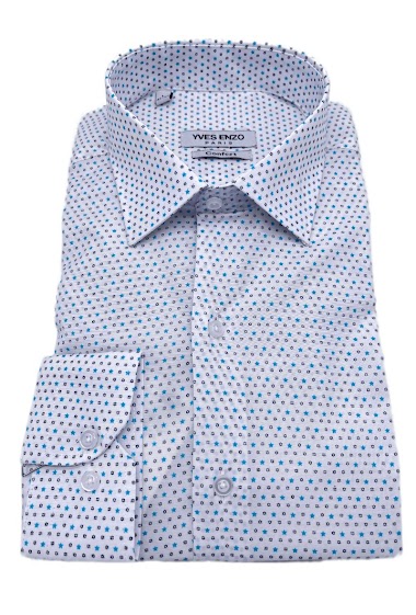 Wholesaler Yves Enzo - White shirt STAARR prints comfort fit