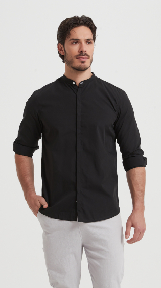 Wholesaler Yves Enzo - White poplin shirt slim fit