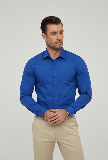 Wholesaler Yves Enzo - Royal blue shirt slim fit