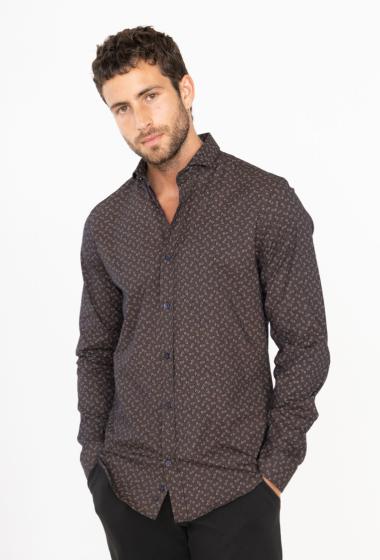 Wholesaler Yves Enzo - Printed shirt slim fit in STRETCH