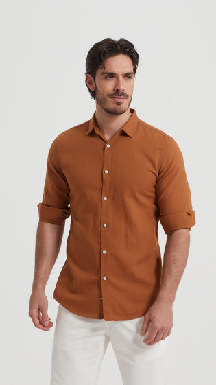Mayorista Yves Enzo - Camisa de lino de corte ajustado