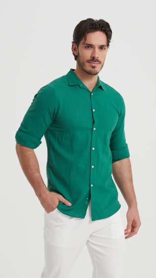 Mayorista Yves Enzo - Camisa de lino de corte ajustado