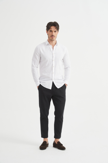 Wholesaler Yves Enzo - Fitted linen shirt- Malo