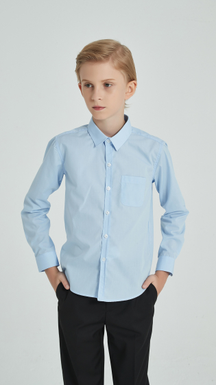 Wholesaler Yves Enzo - Kids shirts 6 to 16 years - Sky blue