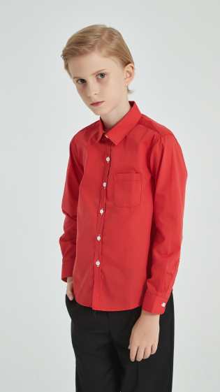Mayorista Yves Enzo - Camisa ninos tallas 6 a 16 anos - Rojo