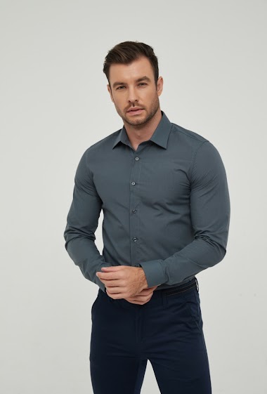 Wholesaler Yves Enzo - Grey shirt slim fit