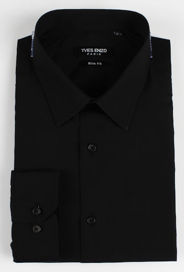 Grossiste Yves Enzo - Chemise noire taille M slim fit