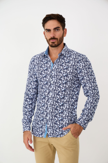 Wholesaler Yves Enzo - FIORELLINI print shirt in slim fit