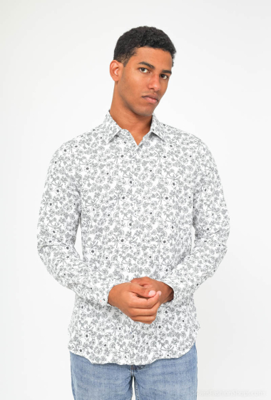 Wholesaler Yves Enzo - Shirt GLORY prints slim fit - White