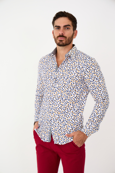 Wholesaler Yves Enzo - LAMIERA print shirt in slim fit