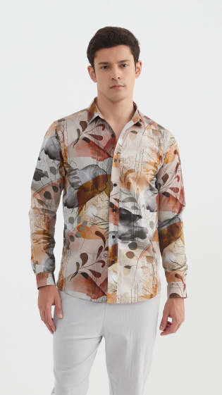 Wholesaler Yves Enzo - "PREMIUM" stretch shirt with slim fit pattern