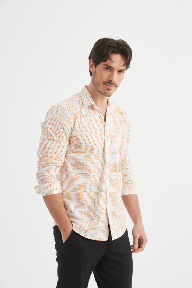 Großhändler Yves Enzo - Hemd "PREMIUM" Stretch mit tailliertem Muster