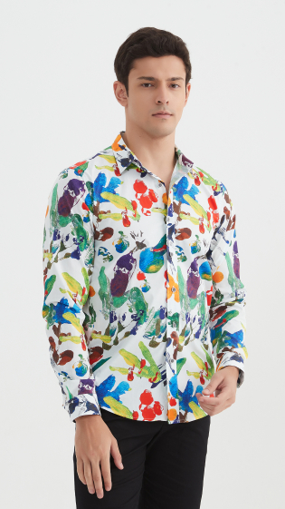 Wholesaler Yves Enzo - "PREMIUM" stretch shirt with slim fit pattern