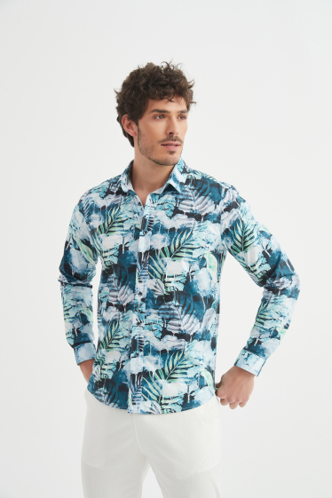 Wholesaler Yves Enzo - "PREMIUM" stretch shirt with slim-fit pattern