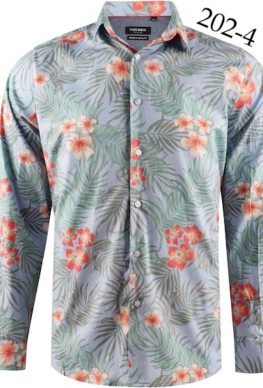 Wholesaler Yves Enzo - "PREMIUM" stretch shirt BLOSSOM prints comfort fit
