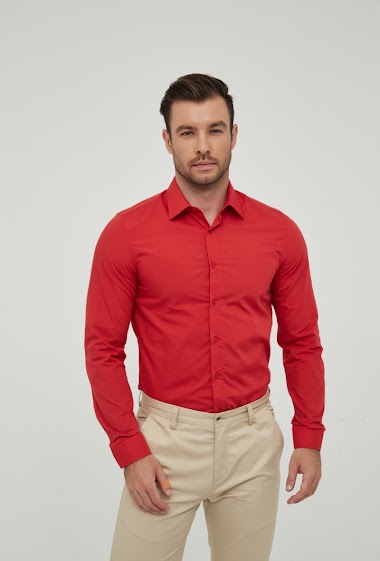 Mayorista Yves Enzo - Camisa roja slim fit