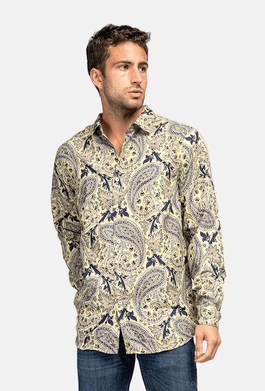 Grossiste Yves Enzo - Chemise "SOFT TOUCH" motifs ANGKOR coupe confort