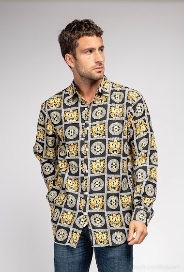 Wholesaler Yves Enzo - "SOFT TOUCH" shirt BORA BORA prints comfort fit