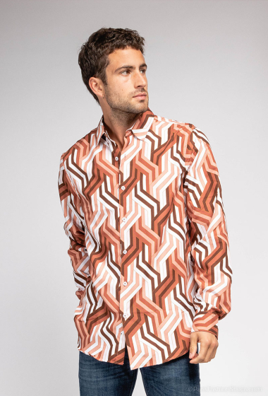 Wholesaler Yves Enzo - "SOFT TOUCH" shirt CALIFORNIA prints comfort fit