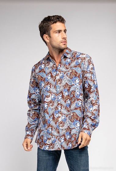 Wholesaler Yves Enzo - "SOFT TOUCH" shirt SALVADOR prints comfort fit